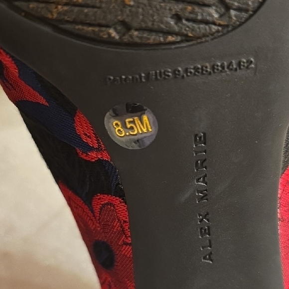 Alex Marie Black and Red Floral Heels - Picture 15 of 16